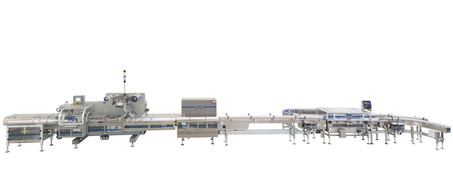 Automatický systém SPS pro balení sušenek na podložce